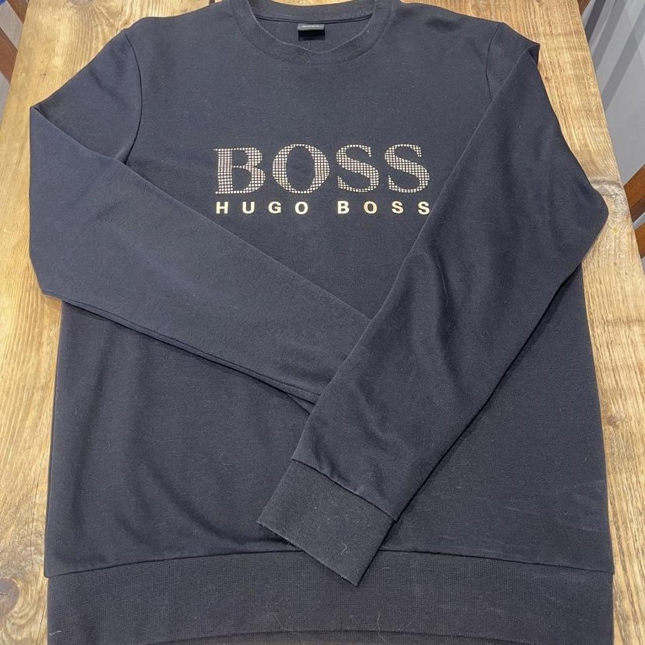 Black and gold men’s Hugo boss jumper Size M Msg... - Depop