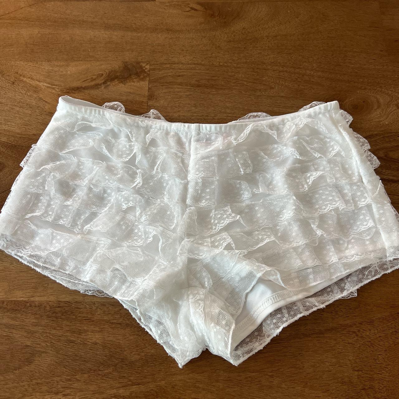 white lace short bloomers size small #bloomers... - Depop