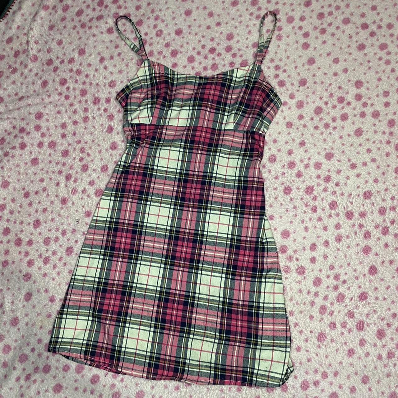 pink plaid brandy melville dress, fit me as a