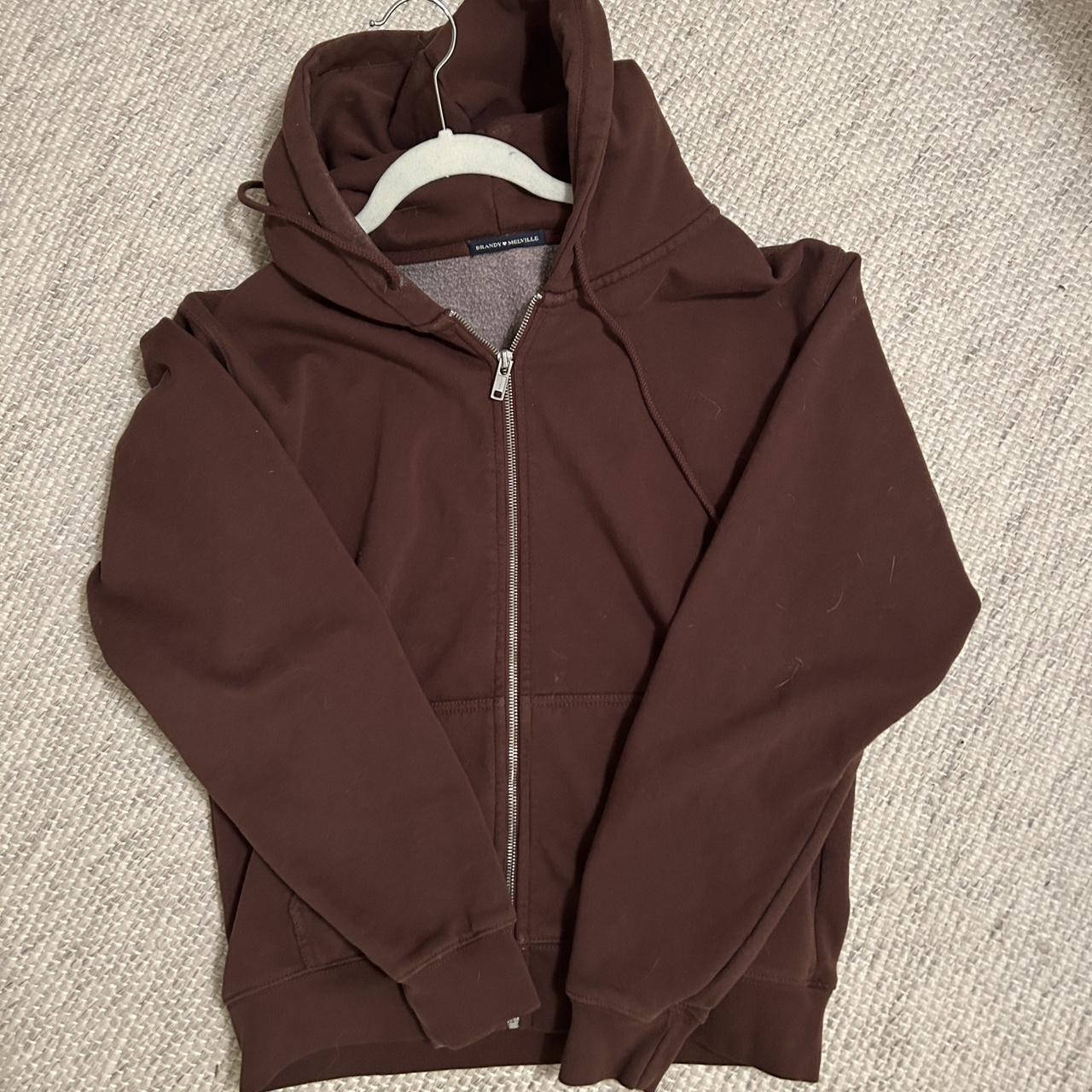 Brandy Melville Christy hoodie in brown, perfect - Depop