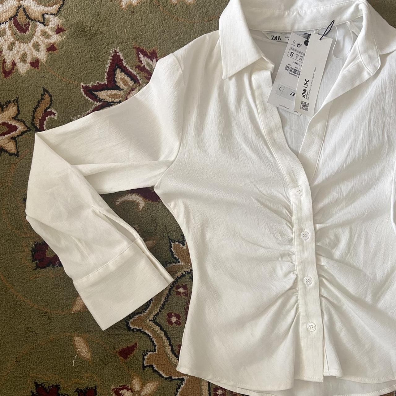 Zara Women's White Shirt | Depop