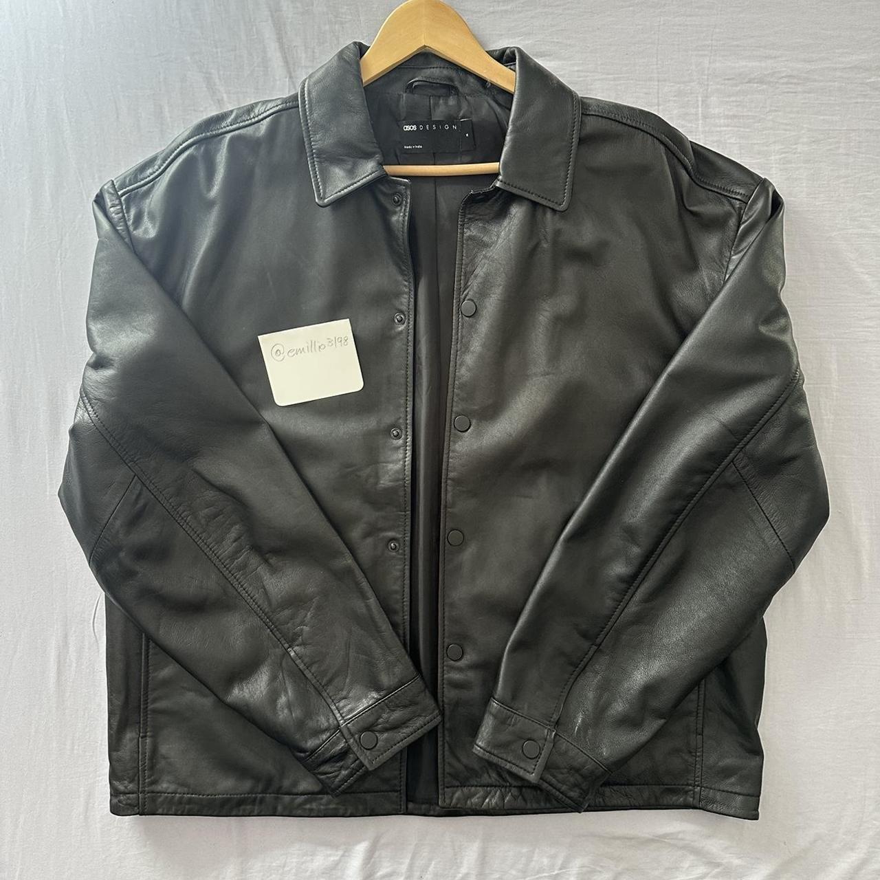 100% Leather Jacket Open to offers, price negotiable :) - Depop