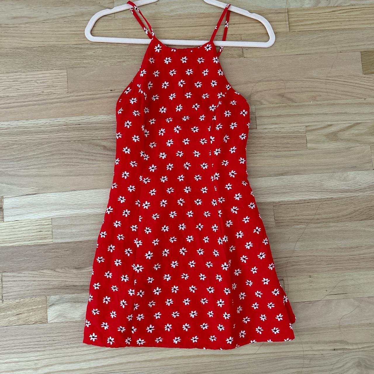 Zara red daisy outlet dress