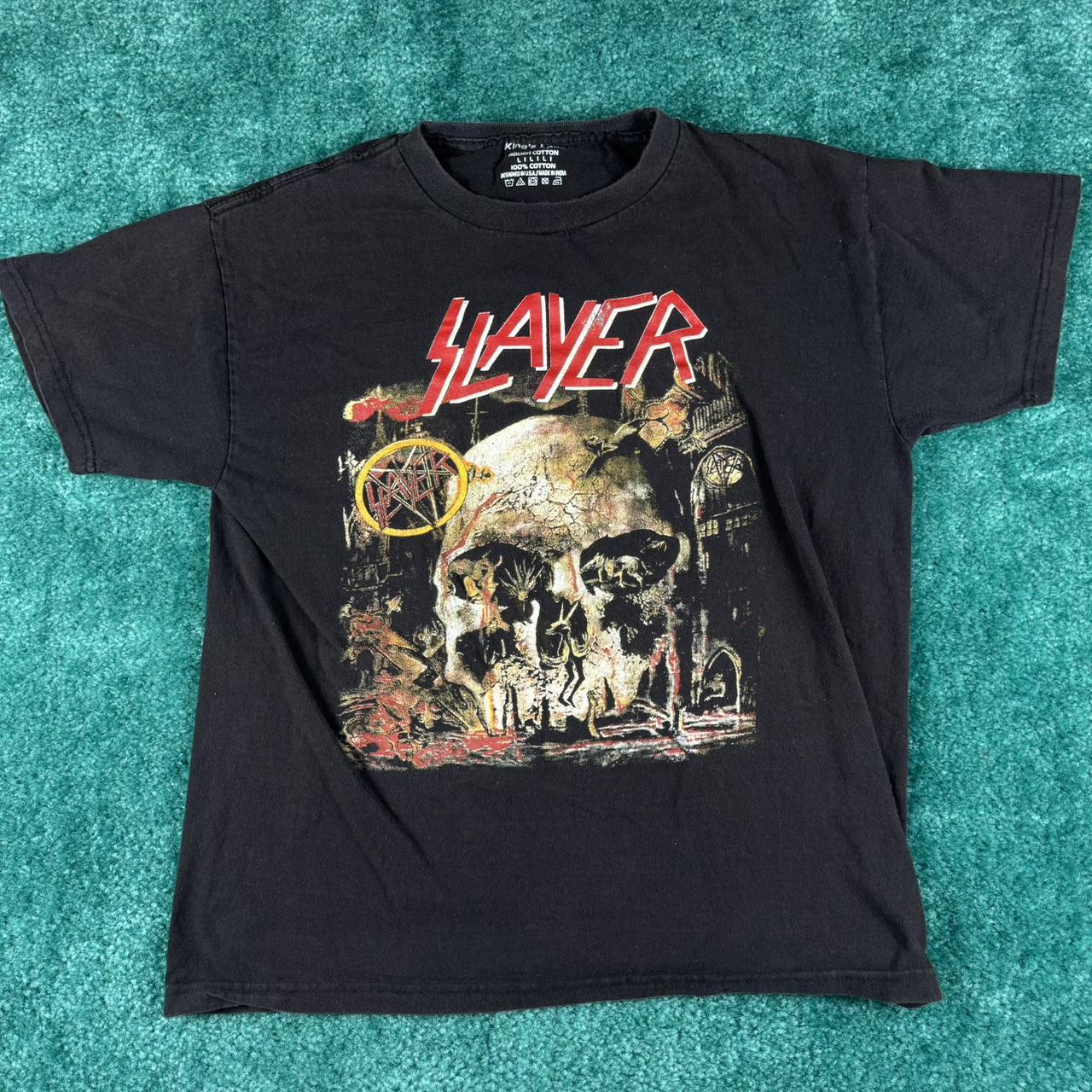 Kings Love Men’s Slayer Graphic Band Tee Shirt Size... - Depop