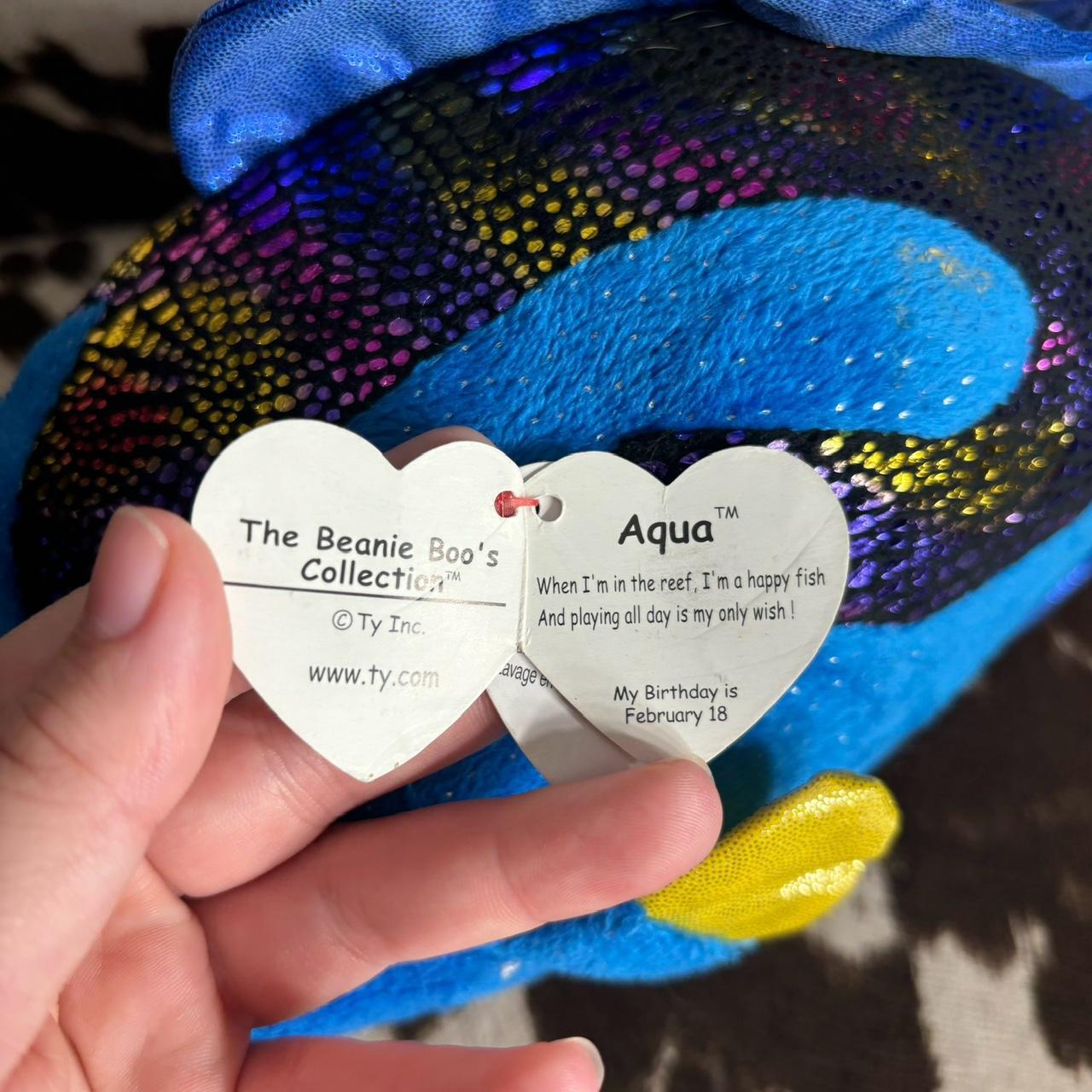 Ty Beanie Boos Medium Aqua the Fish NWT 13”