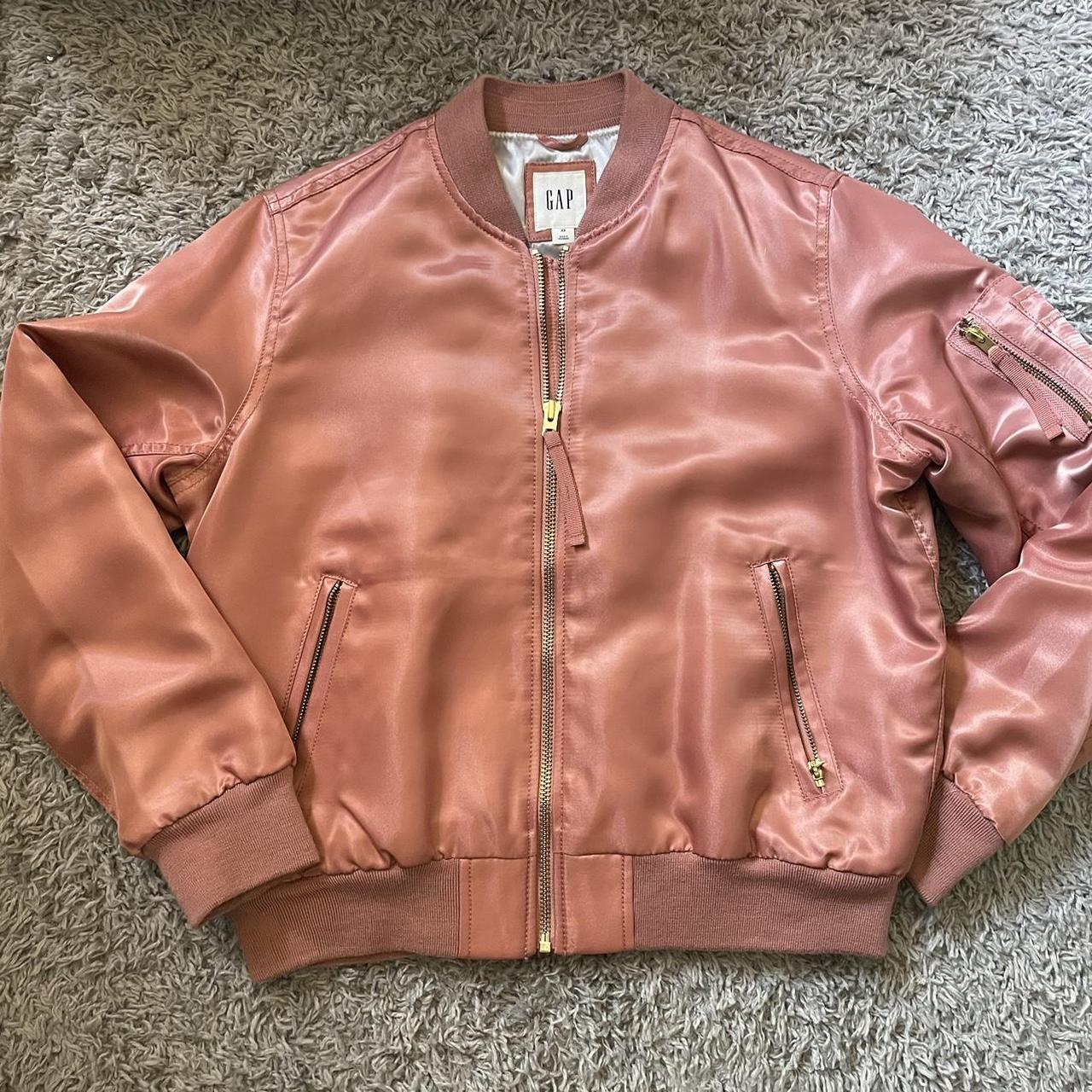 Gap pink bomber best sale jacket