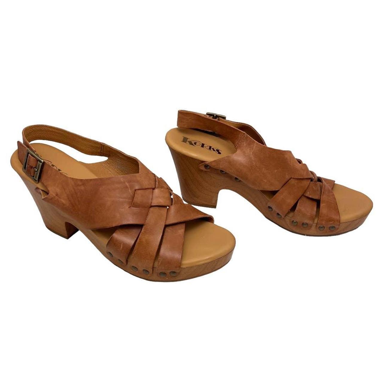 Korks berengo wood heel sandals hot sale