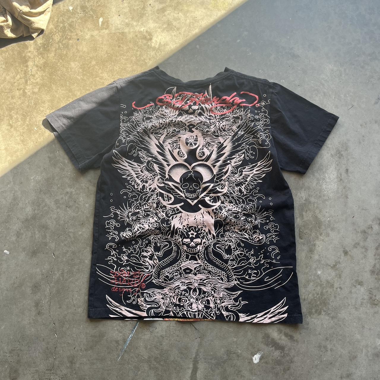 Vintage Ed Hardy Grail Insane AOP front and back hit... - Depop