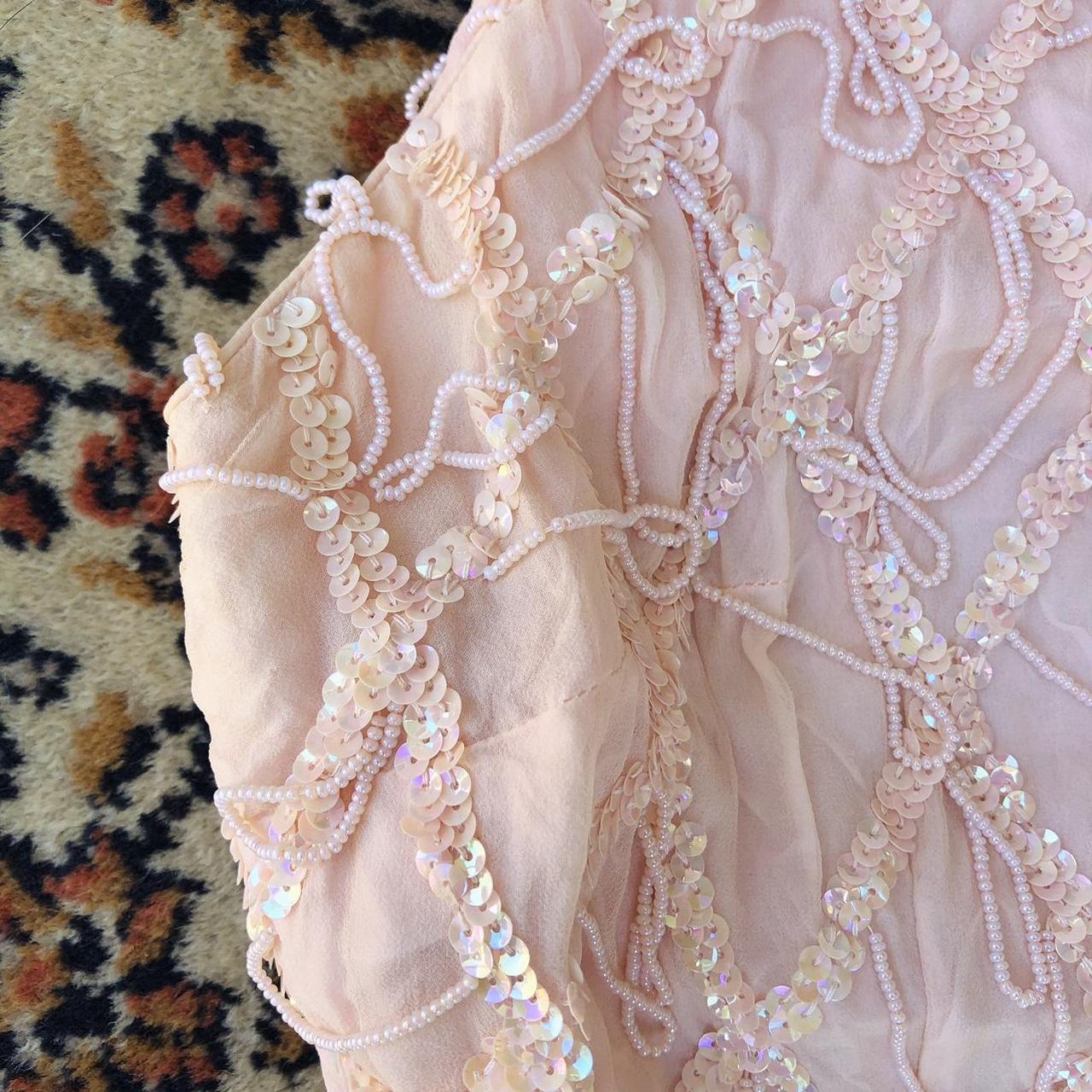 Beautiful blush pink beaded silk dress designed Depop