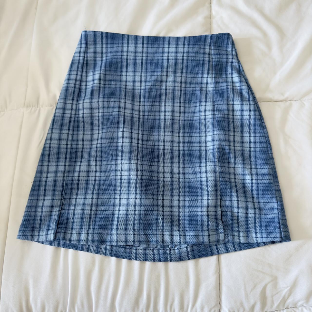 John Galt blue plaid skirt. One size. lightly