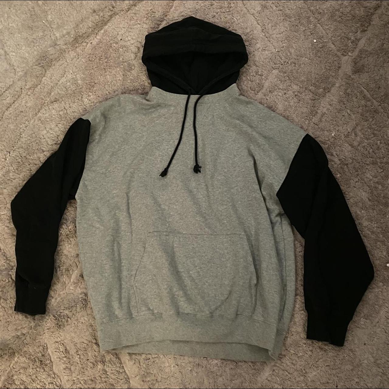 Brandy Melville Women's Grey and Black Sweatshirt Depop