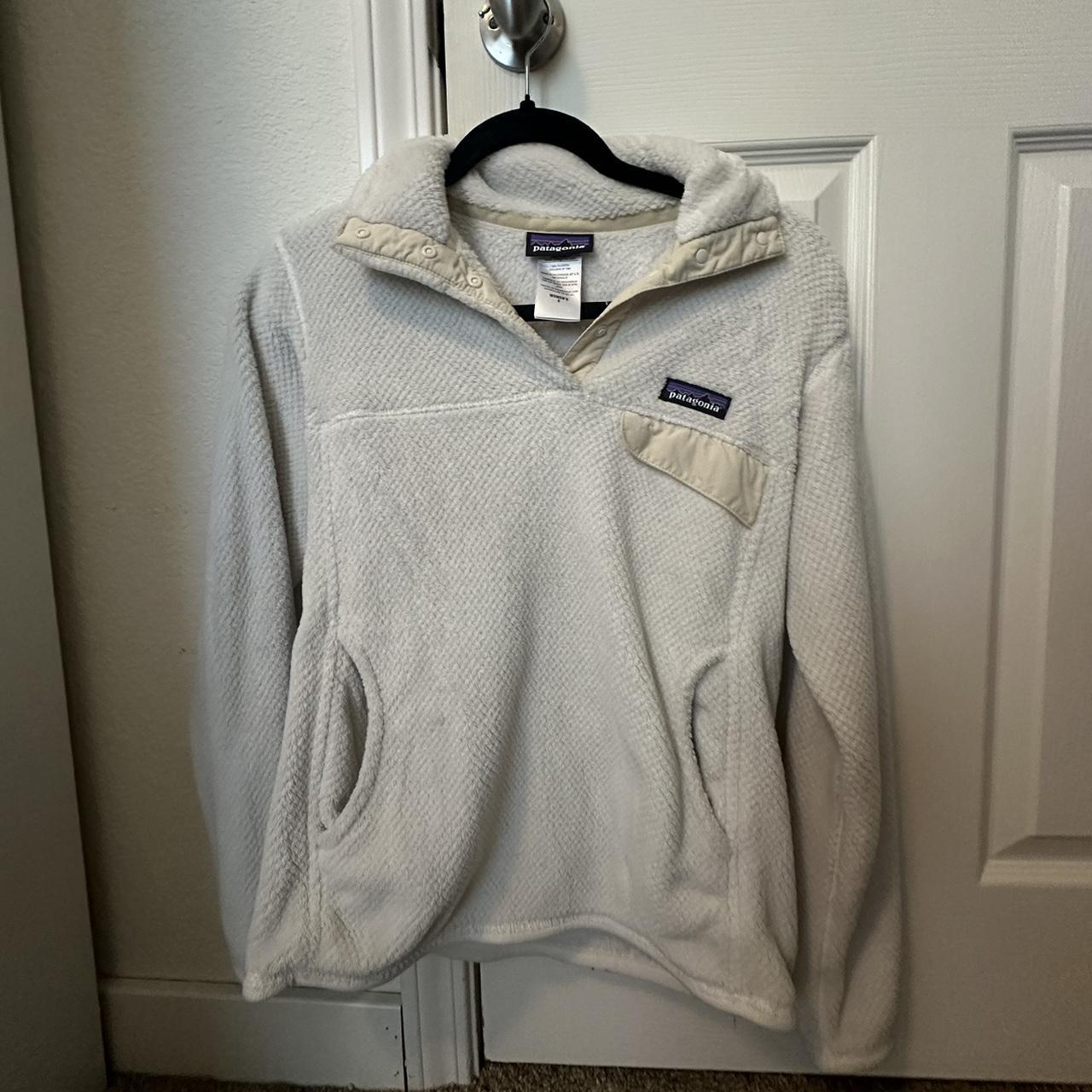 White Patagonia fuzzy jacket in great condition! - Depop