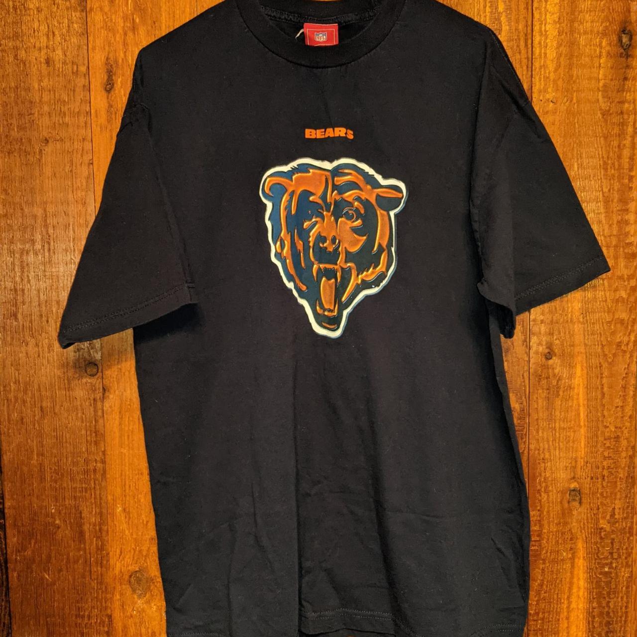 Y2k Chicago bears crop top Size: XL Orange and - Depop