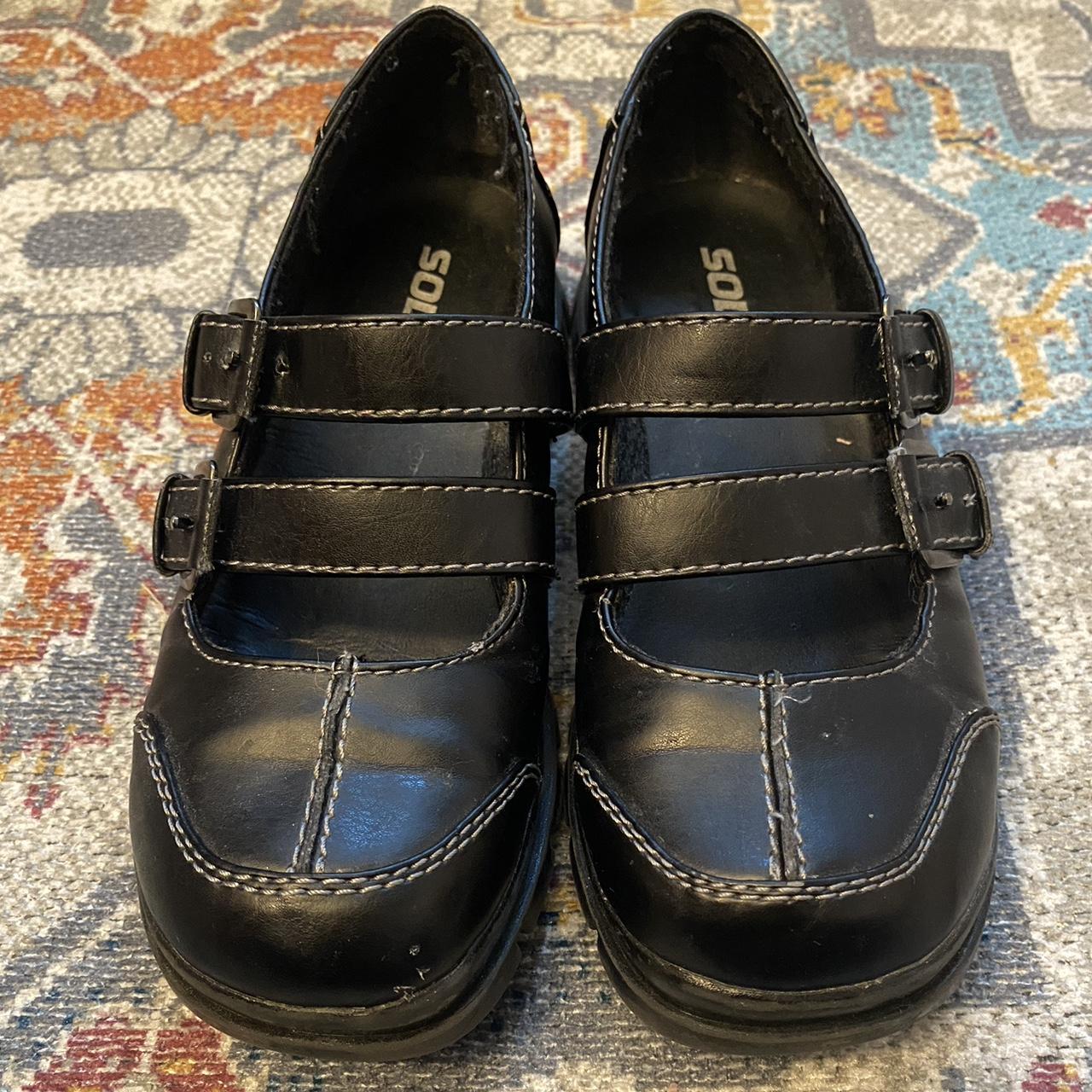 Y2k Soda brand black school girl shoes with double... - Depop