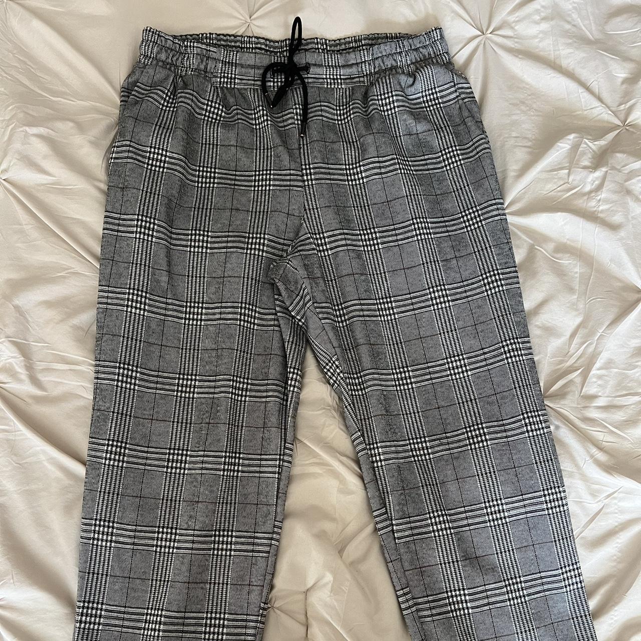 a new day, large plaid pants. silver, black & brown,... Depop