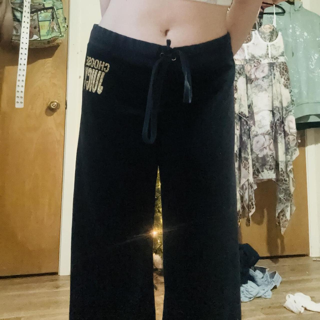 Choose Juicy Black Track Pants these are so cute Depop