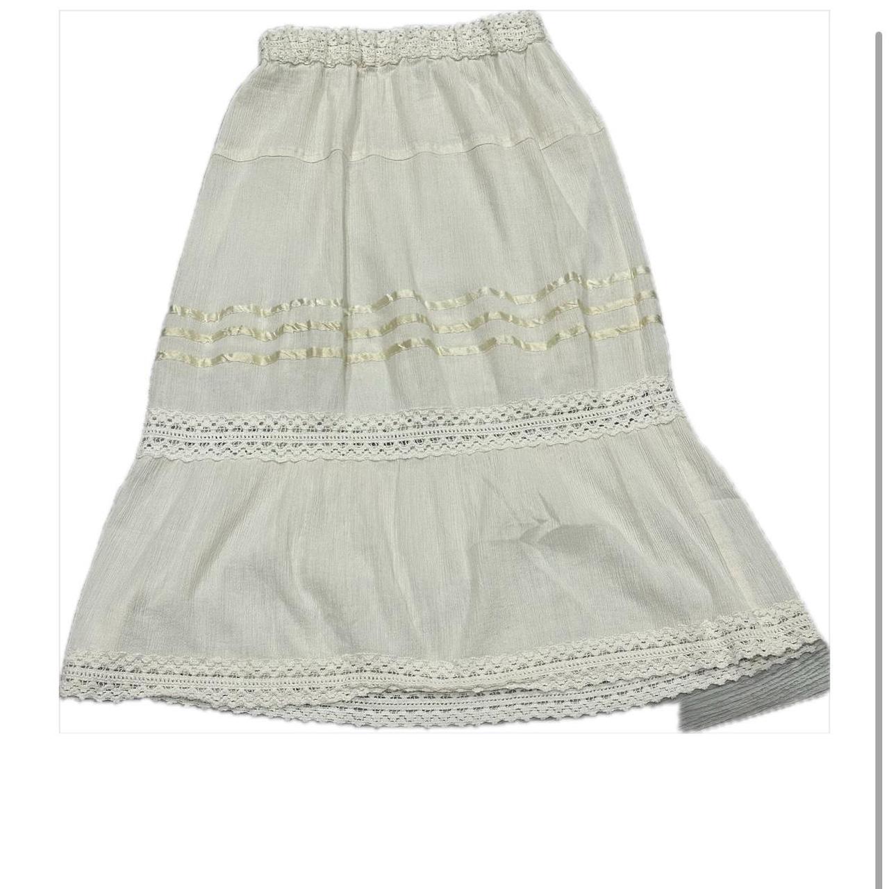 Women's Skirt - White/Cream - 4 – Cream and white… - image 1