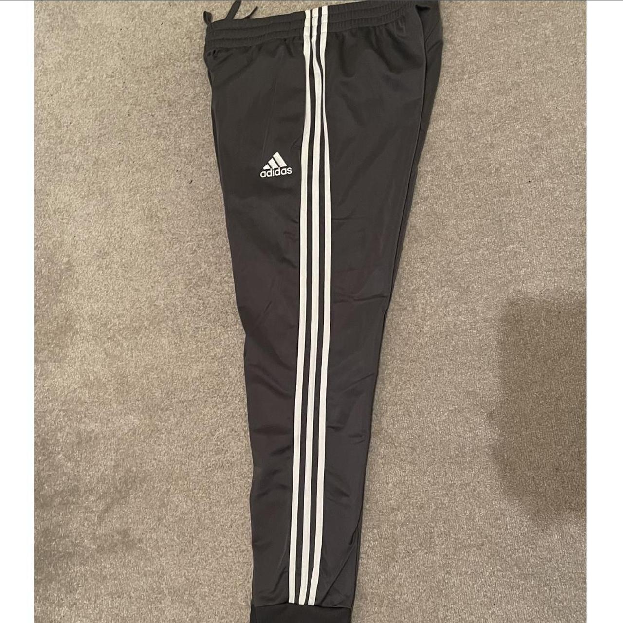 Adidas Men's Grey and Silver Trousers | Depop