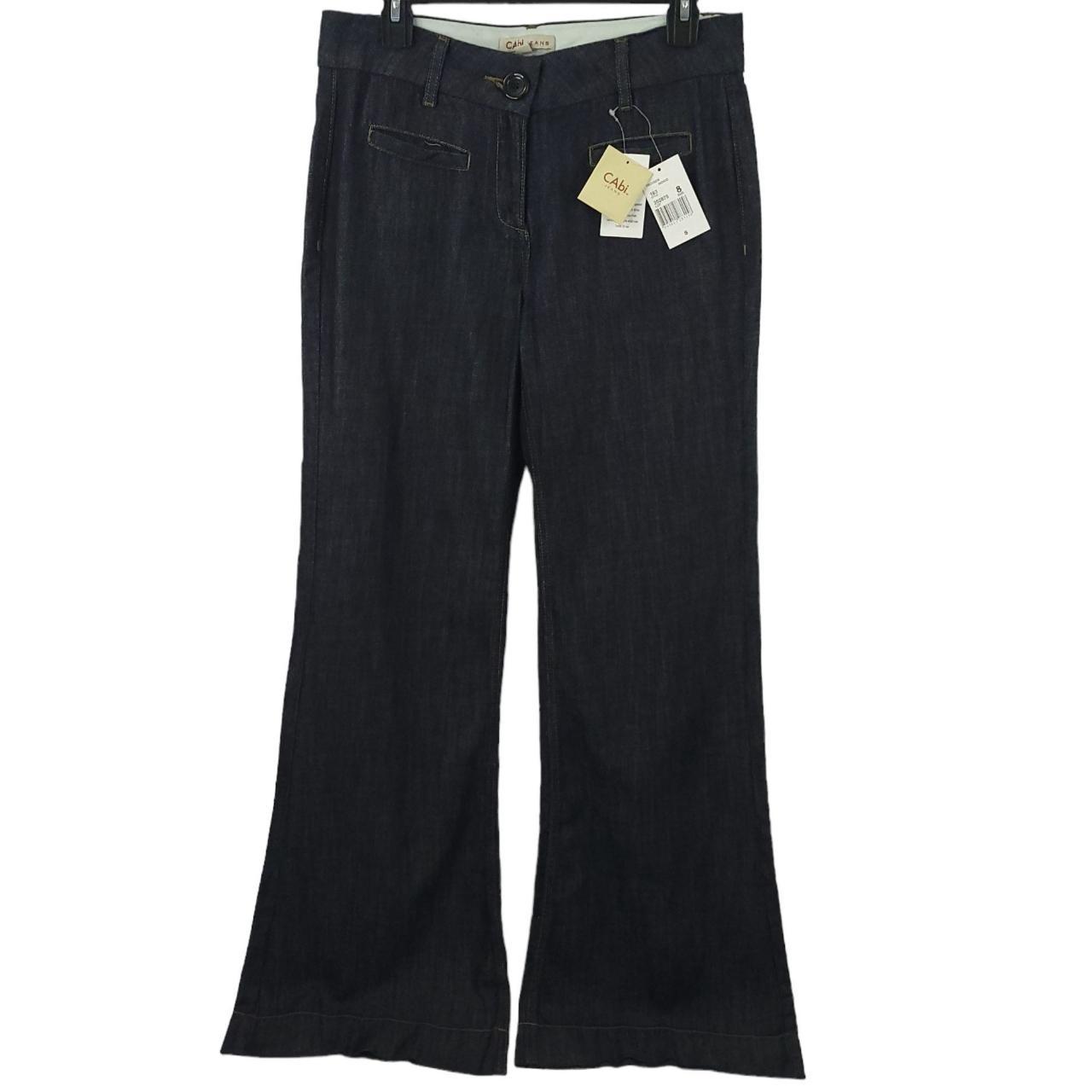 CAbi Trouser Jeans Womens 8 Dark Blue Denim Mid Rise - Depop
