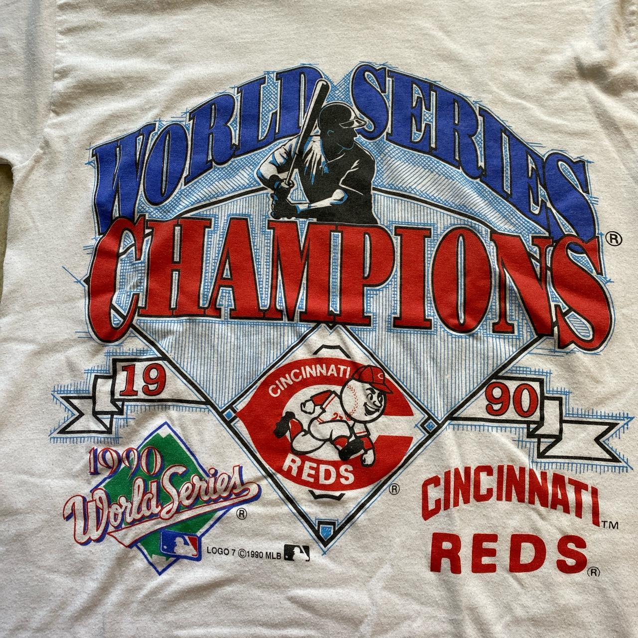 1990 Logo 7 Cincinnati Reds World Series Champions - Depop