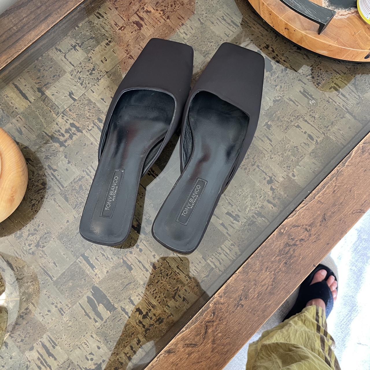 Harriet Tony Bianco Black Mules Tony Bianco Harriet Black Satin Mule Heel  Size Depop