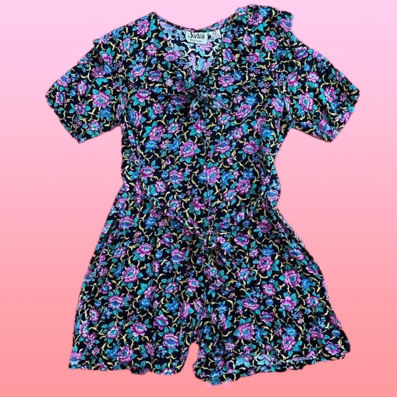 vintage 80s romper with sailor collar and tie...