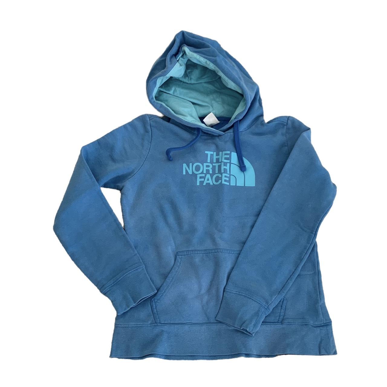 Light blue north outlet face hoodie