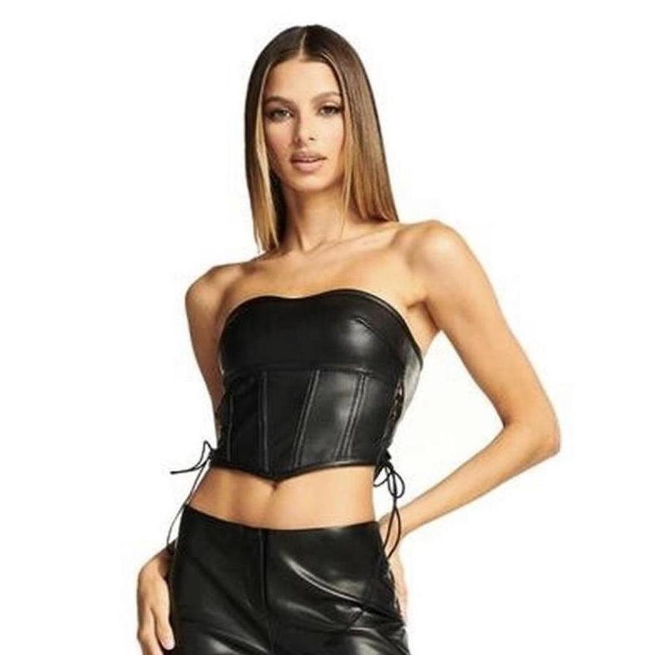 i.am.gia vena corset top vegan leather zipper - Depop