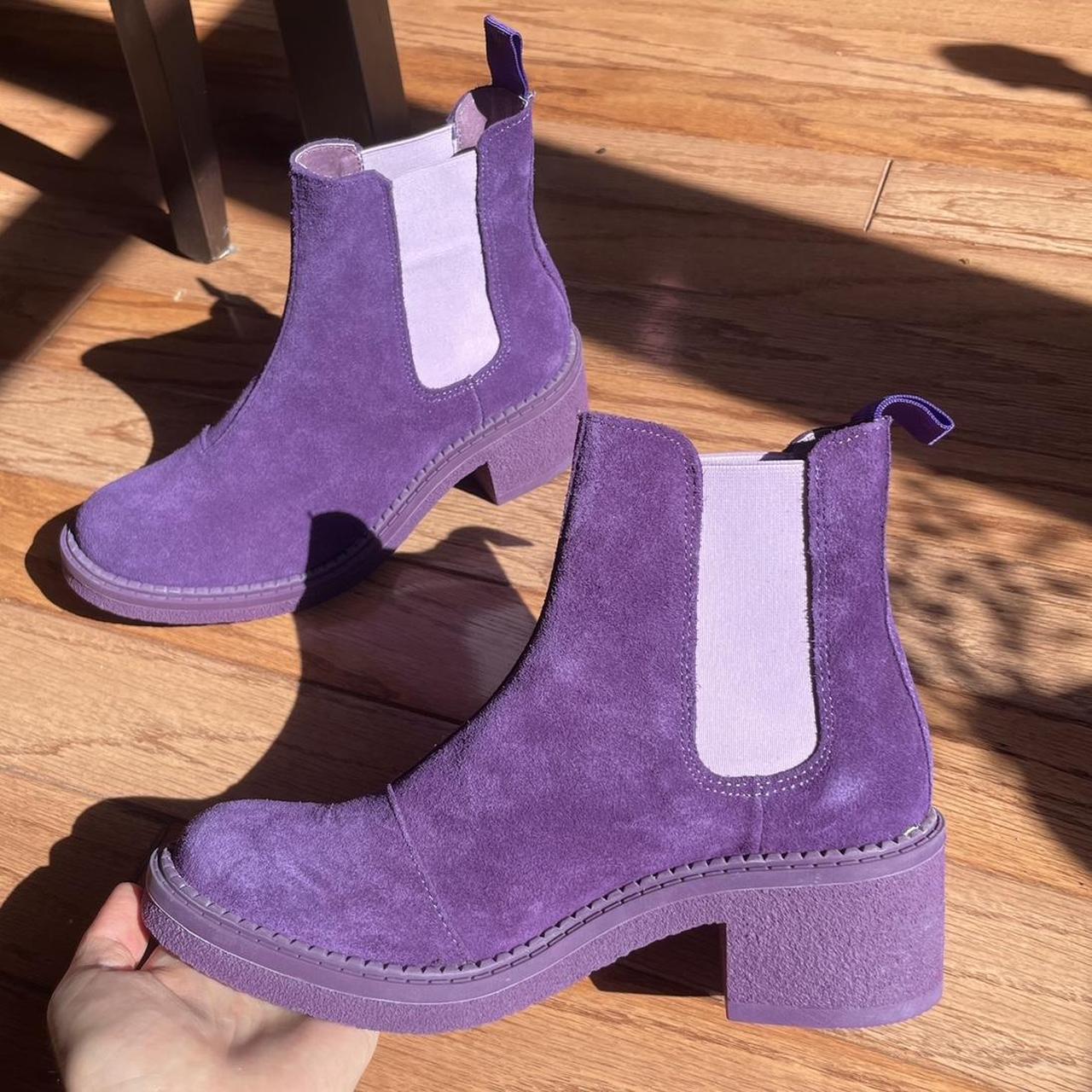 Purple chelsea sales boots womens