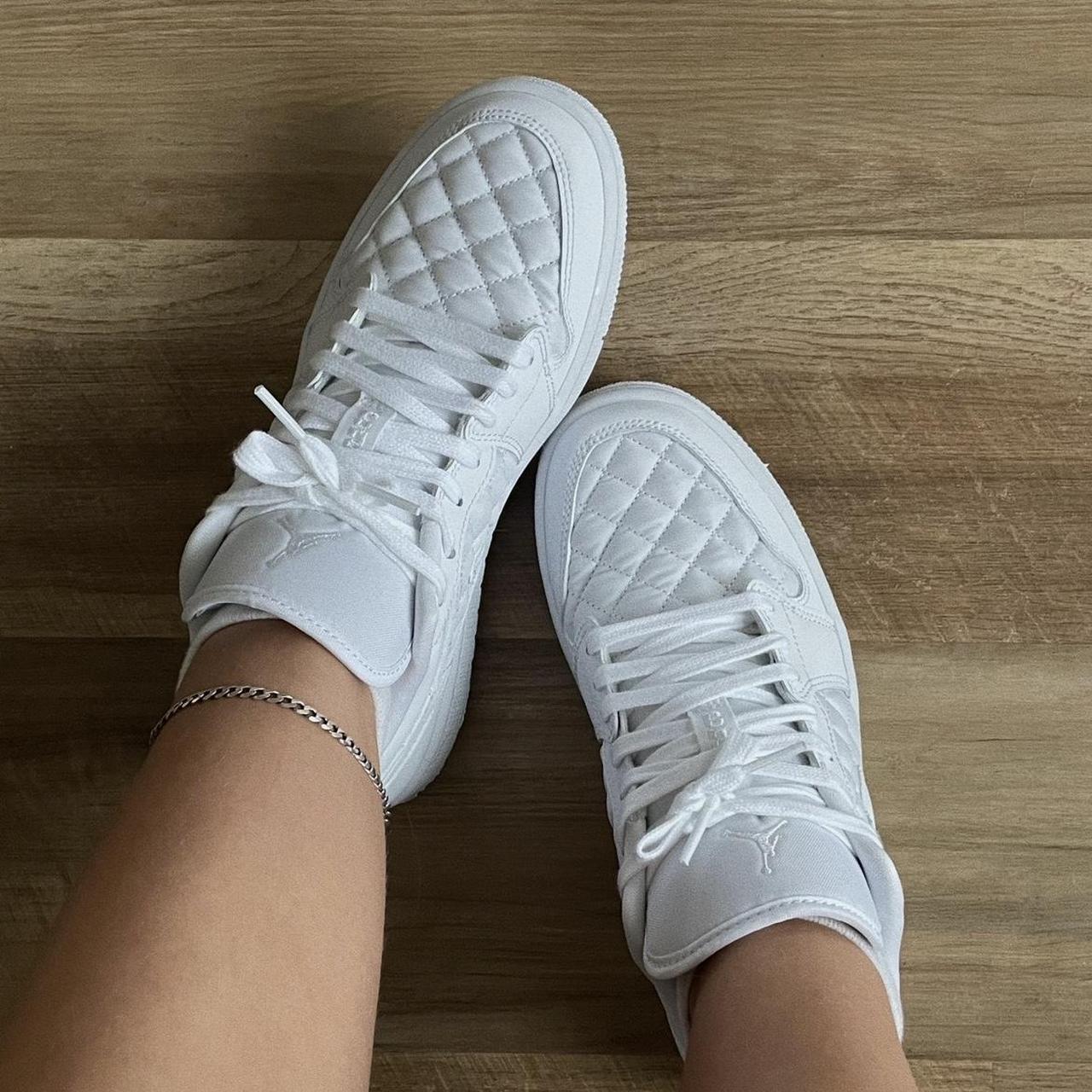 Women's Air Jordan Low Triple White Depop