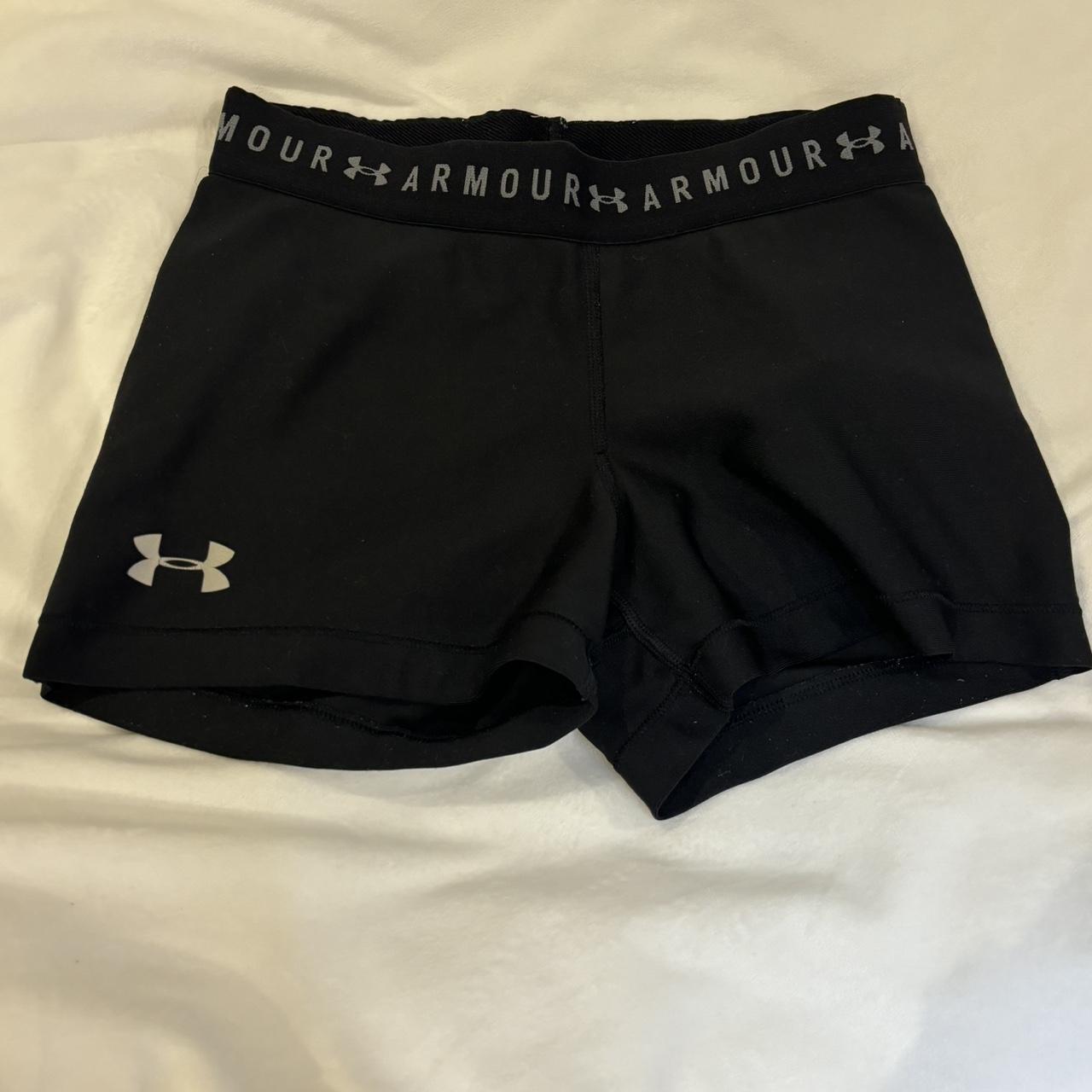 Black under armour gym shorts Size small Nike pro dupe - Depop