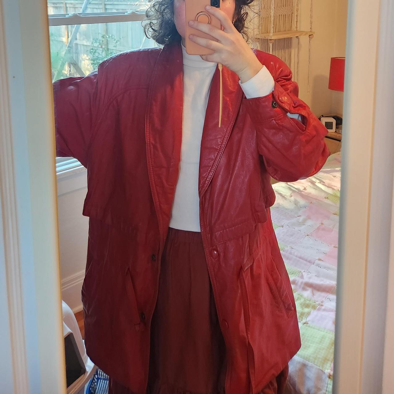 80s red 2024 leather jacket