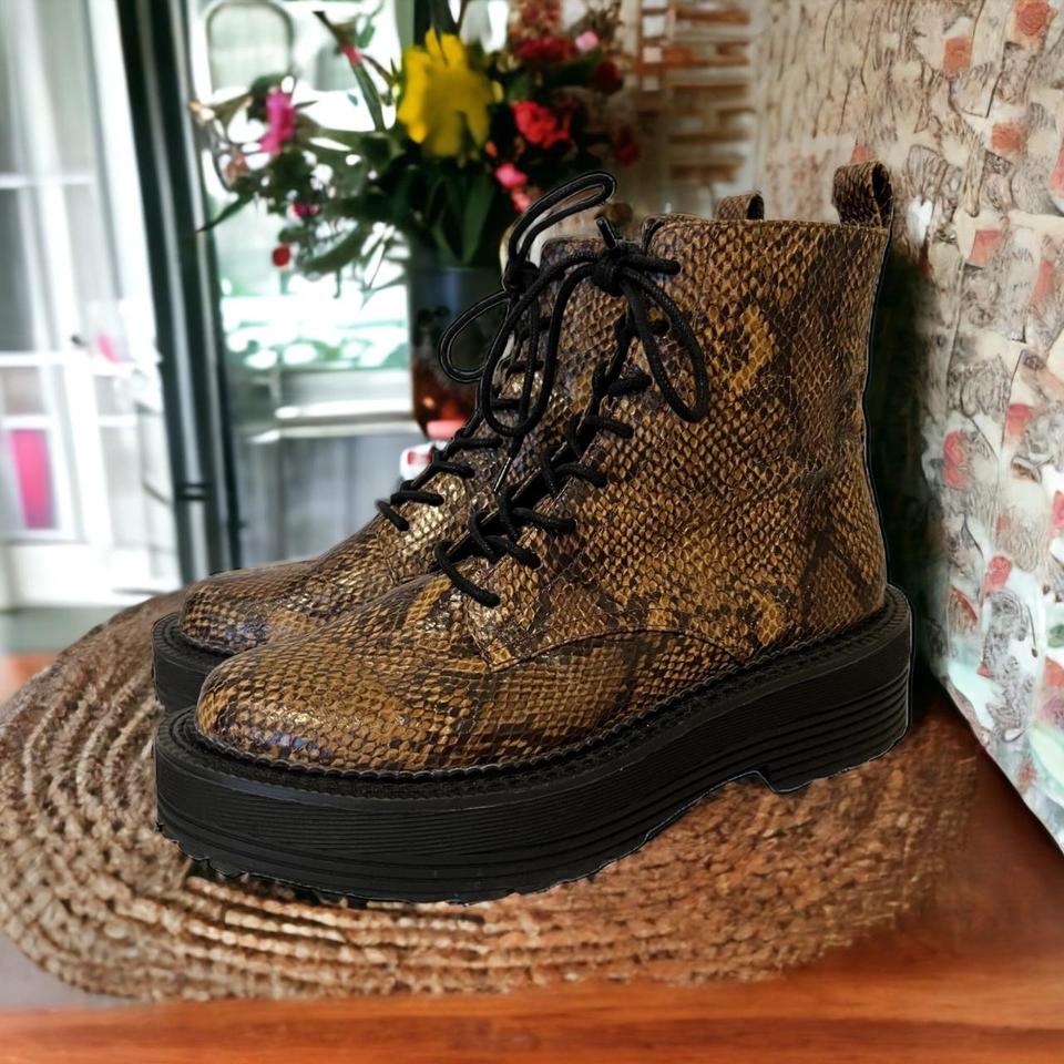 Snakeskin combat hot sale boots