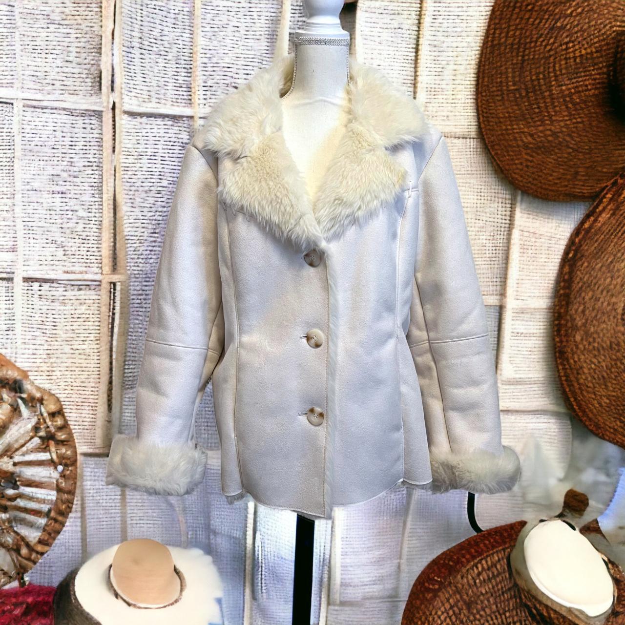 coldwater creek faux fur coat