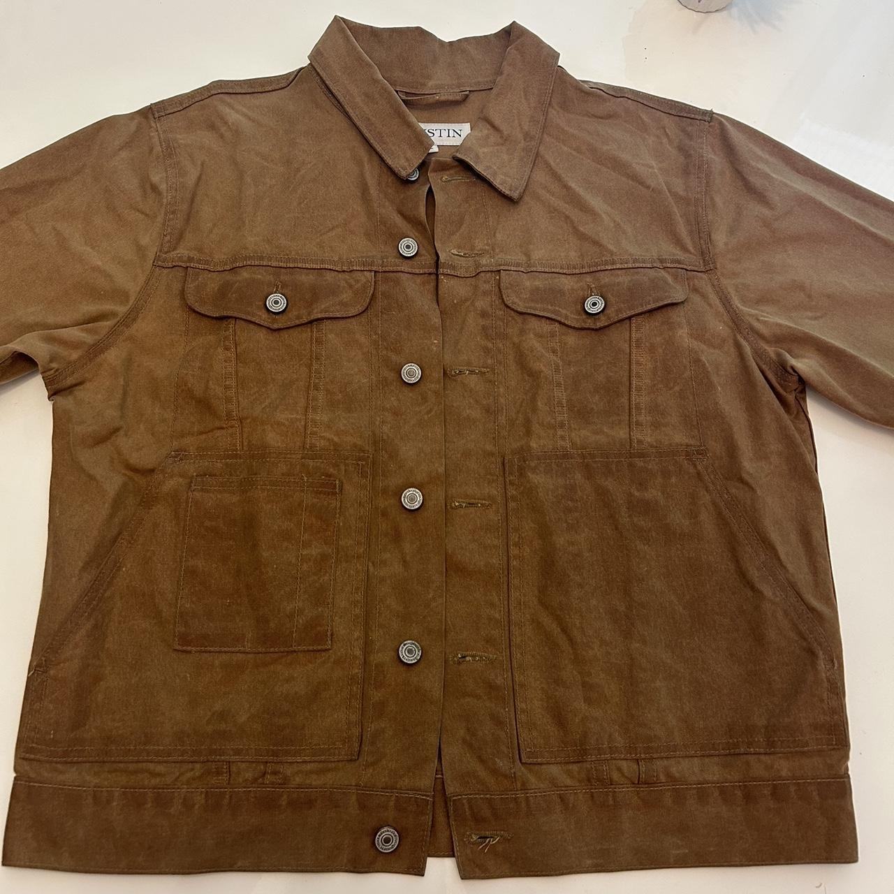 Gustin Trucker Jacket Waxed Canvas Brown Retail $249 Depop