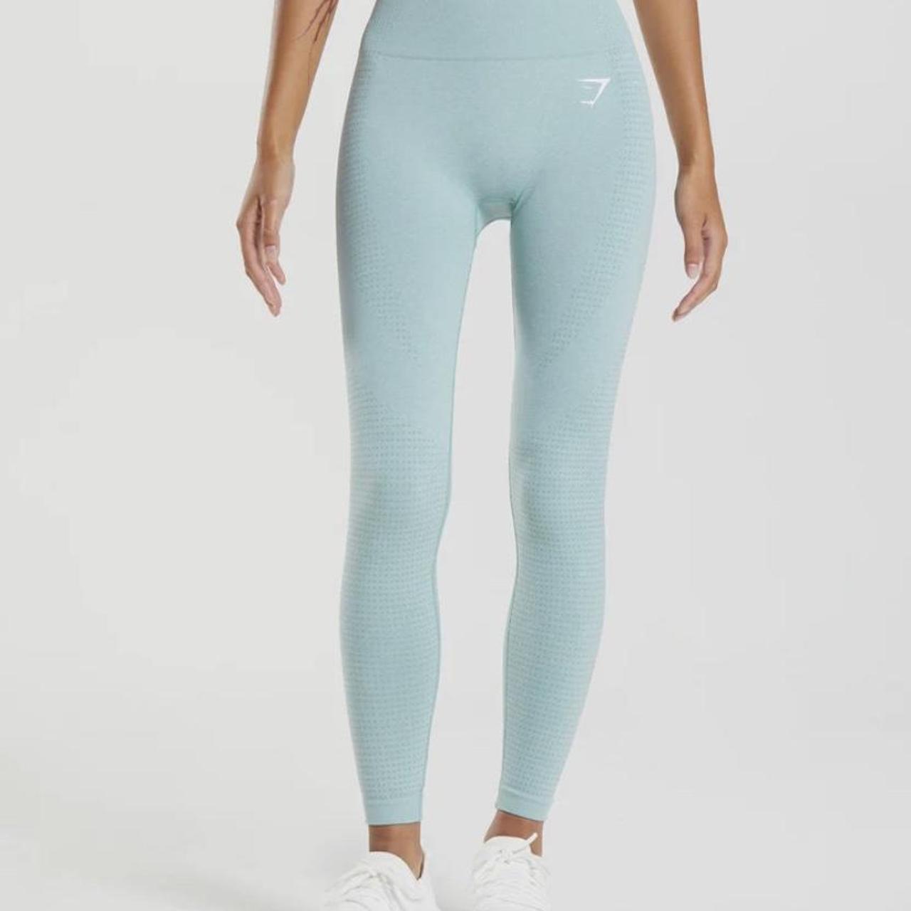 Gymshark Women's Blue and Navy Leggings Depop