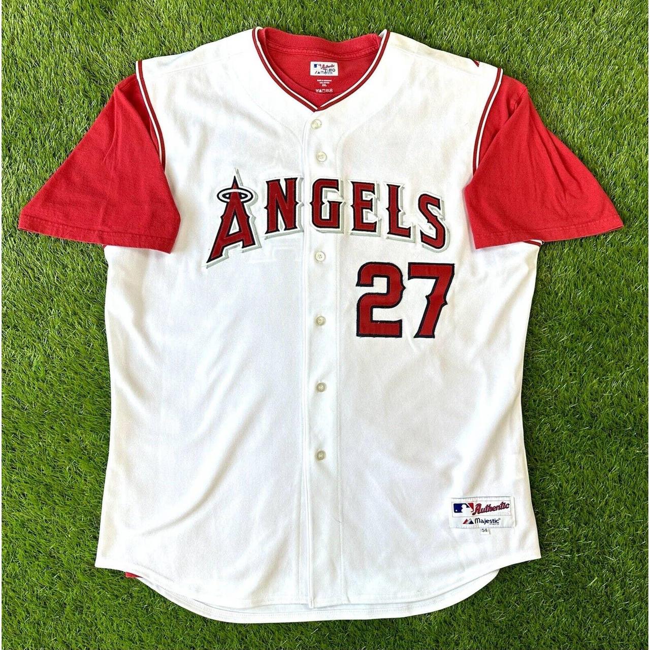 Authentic Anaheim Angels Mens Size 54 On Field Red Baseball Jersey by  Majestic