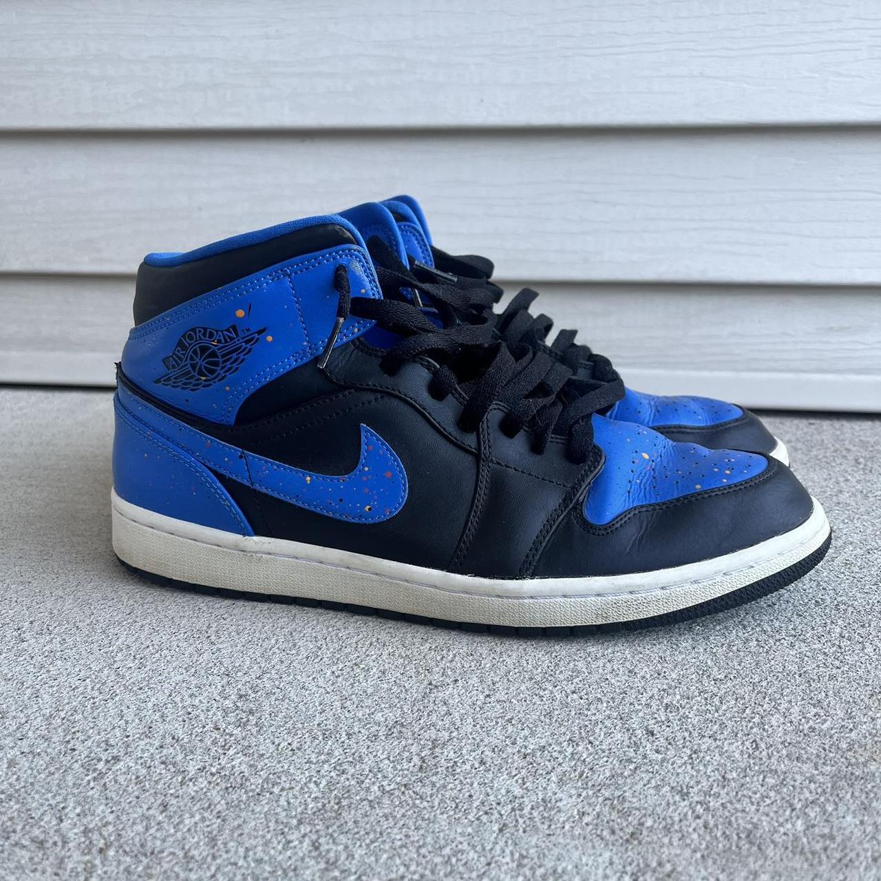 nike air jordan 1 retro mid royal blue paint. Depop