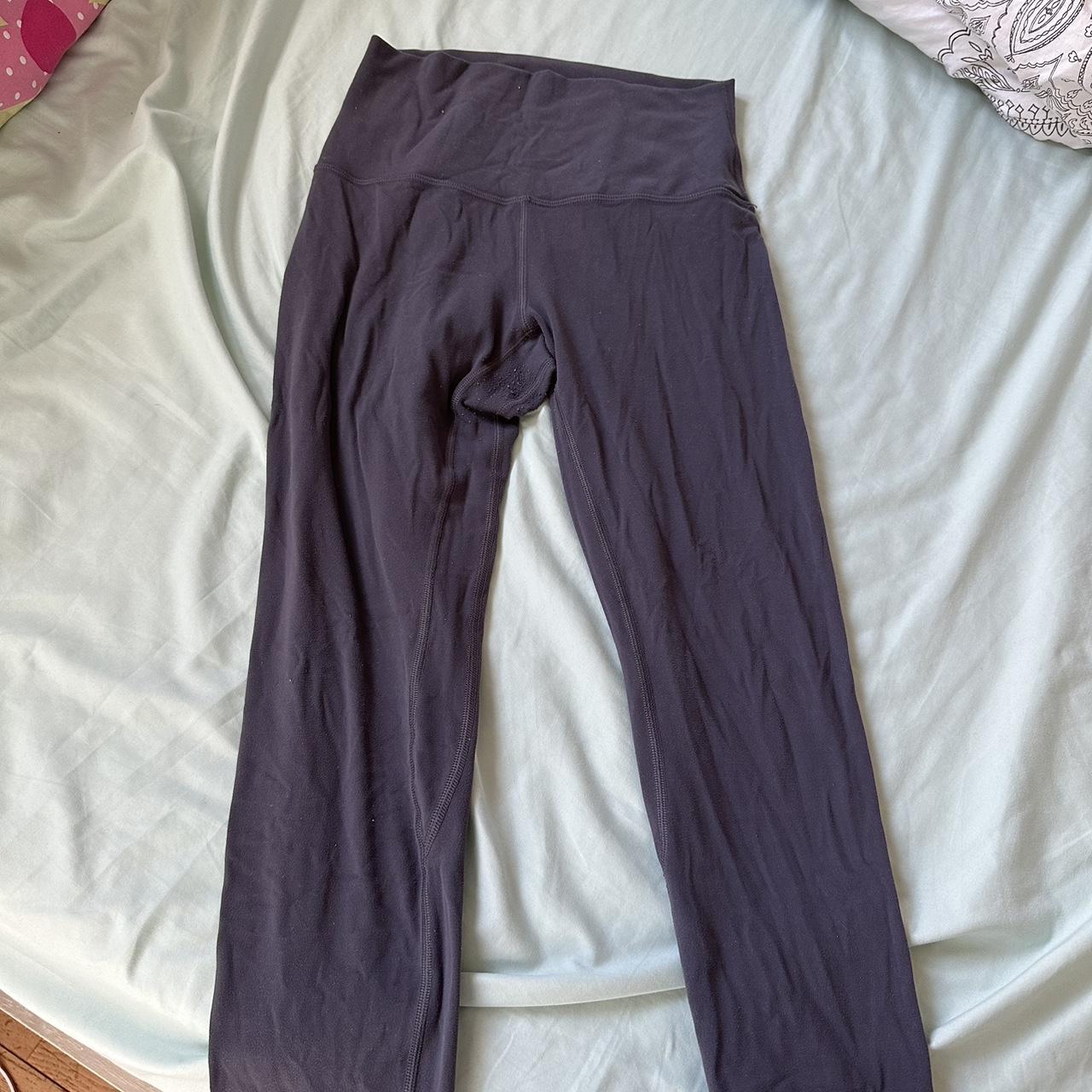 size 4 grey lululemon leggings pilling around the... Depop