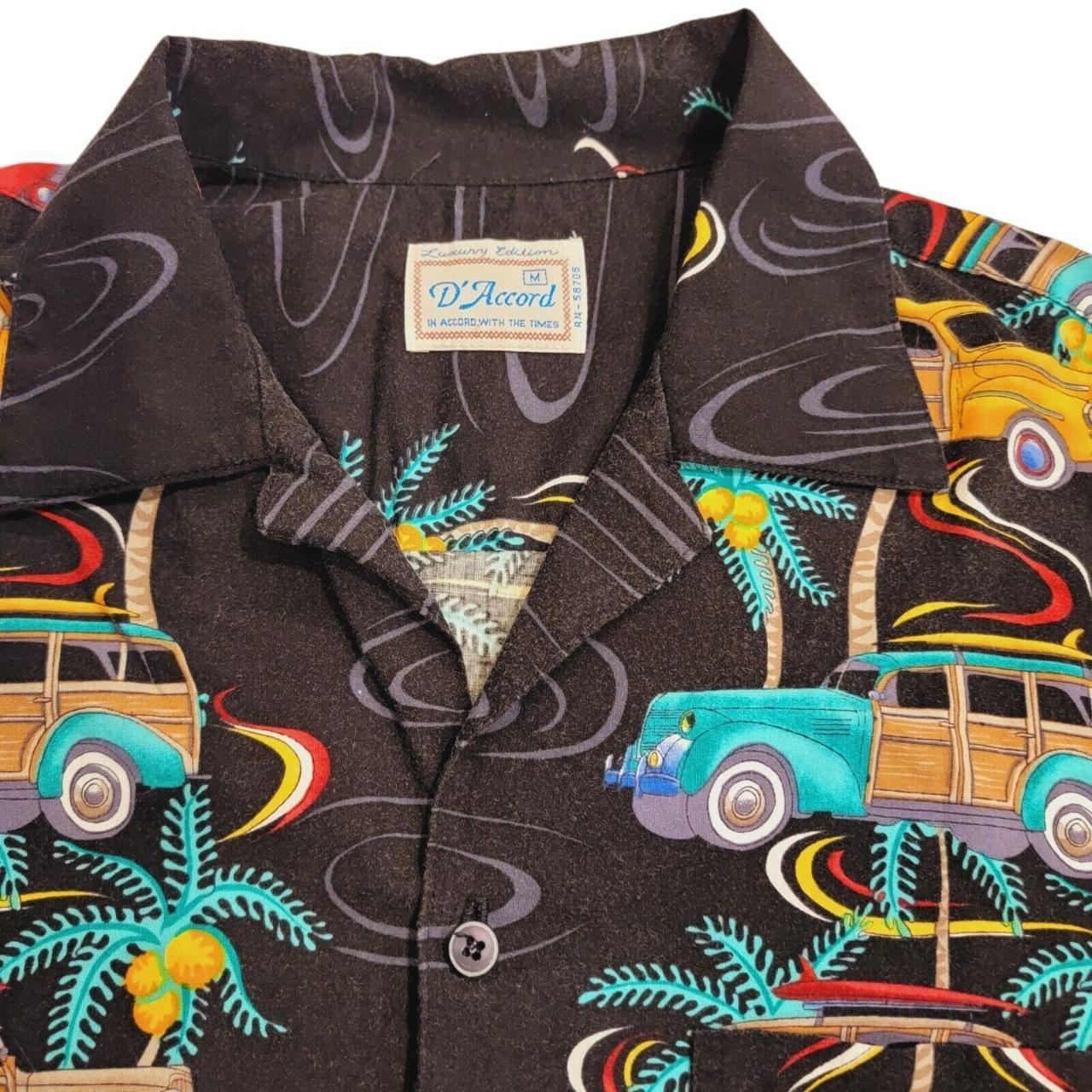 Vintage D'Accord Hawiian Print Shirt with Woodie... Depop