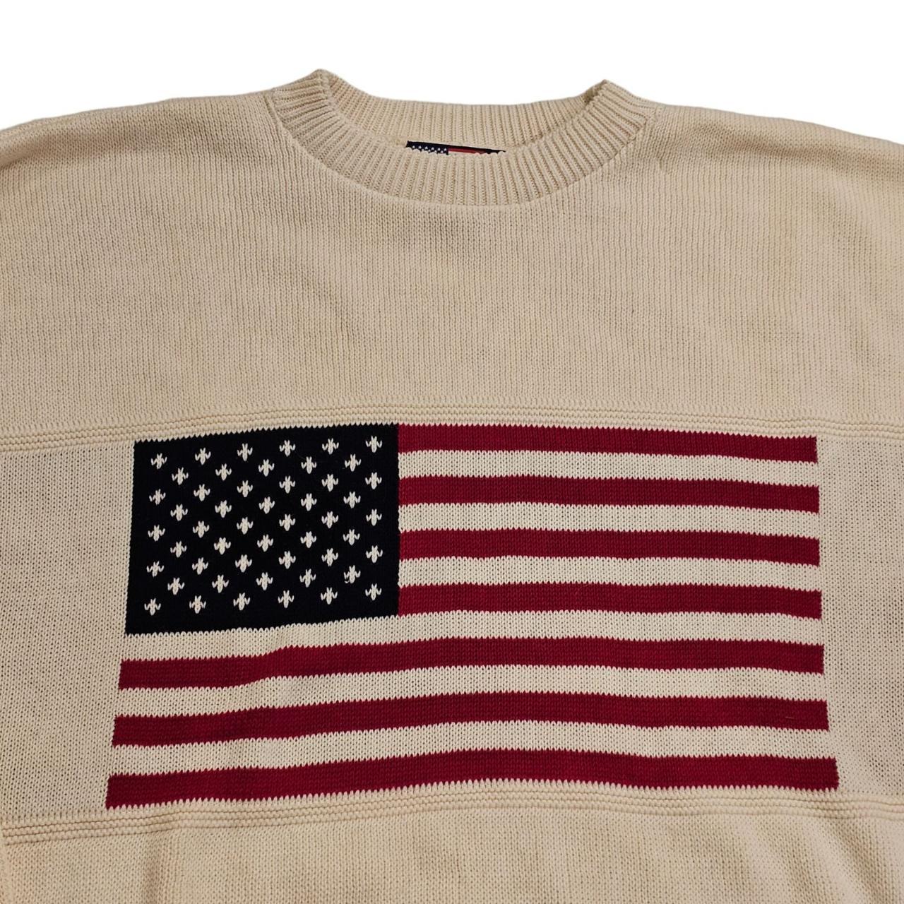 Men's Vintage Flag Sweater Stars and Stripes - Made... - Depop