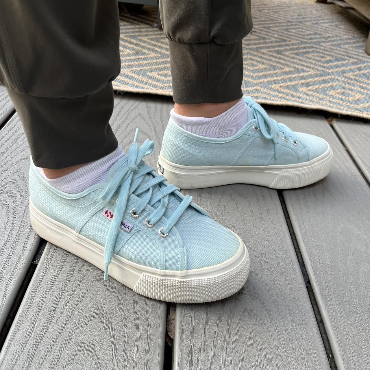 Baby blue size 7 superga platform sneakers great