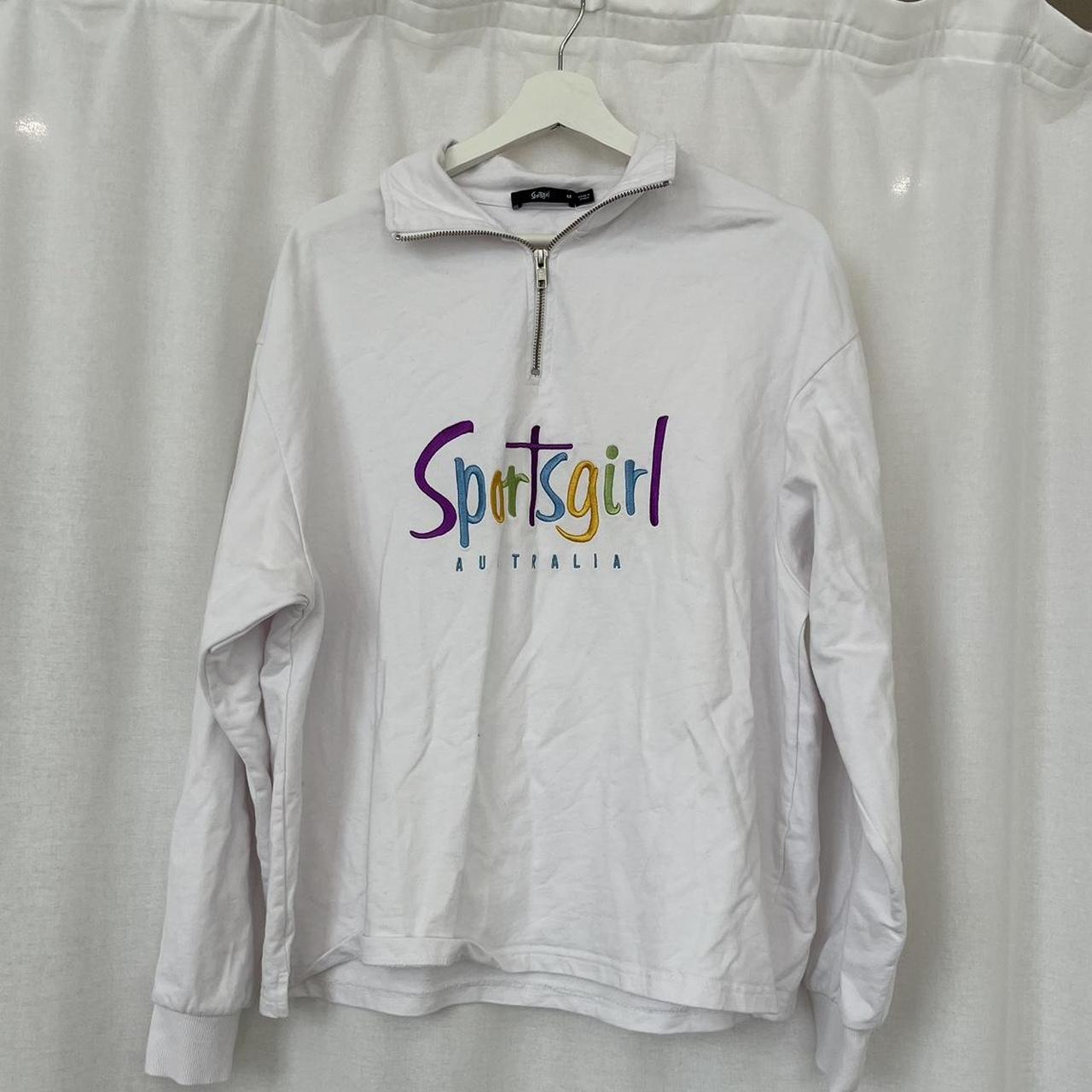 SPORTSGIRL white quarter zip jumper. Size M Great Depop