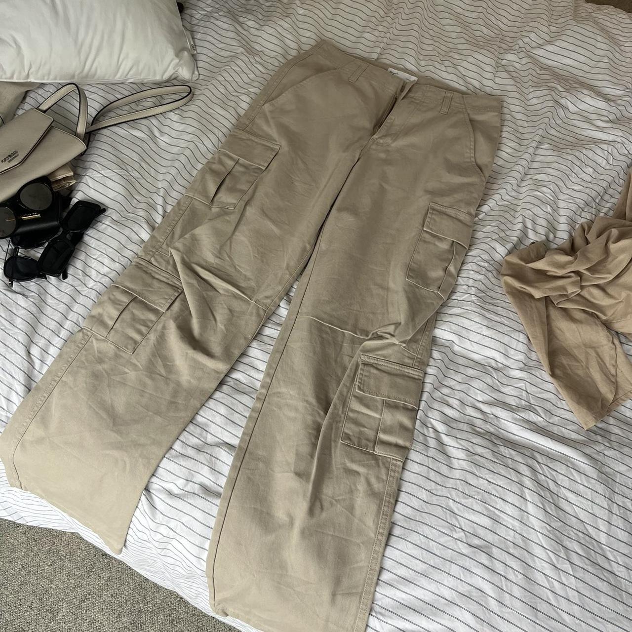 supre cargo pants beige Never worn brand new Size 8 Depop
