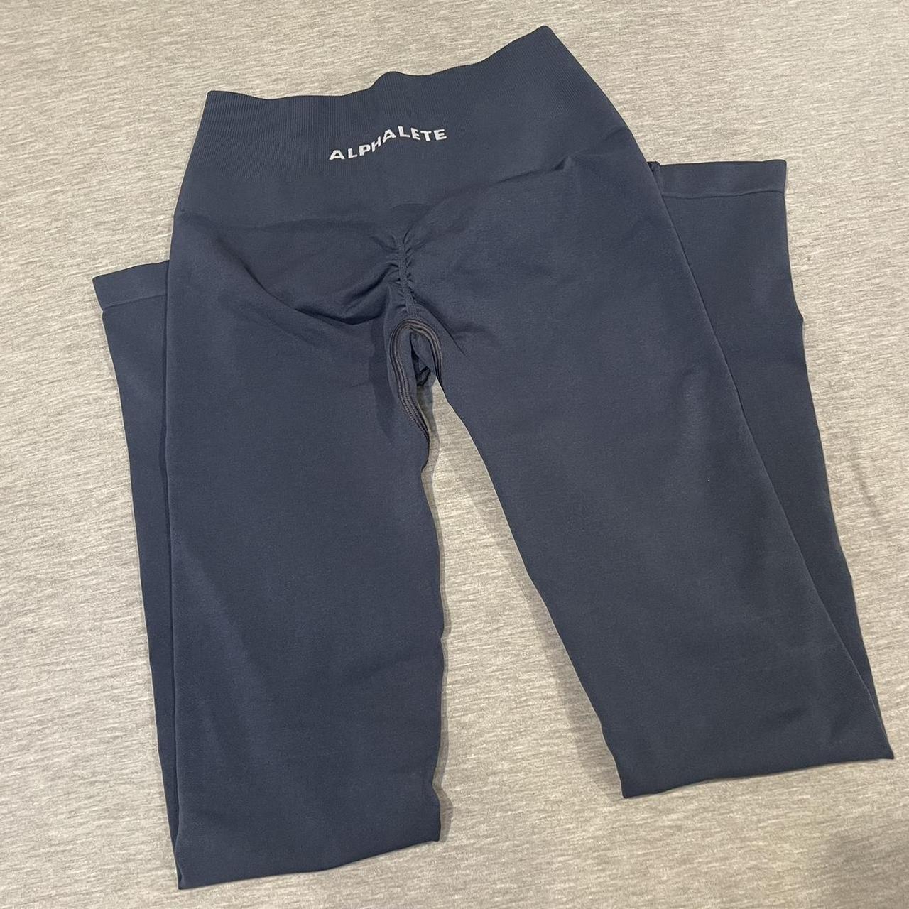 New With Packaging Alphalete Amplify Leggings Navy Whale Blue Size