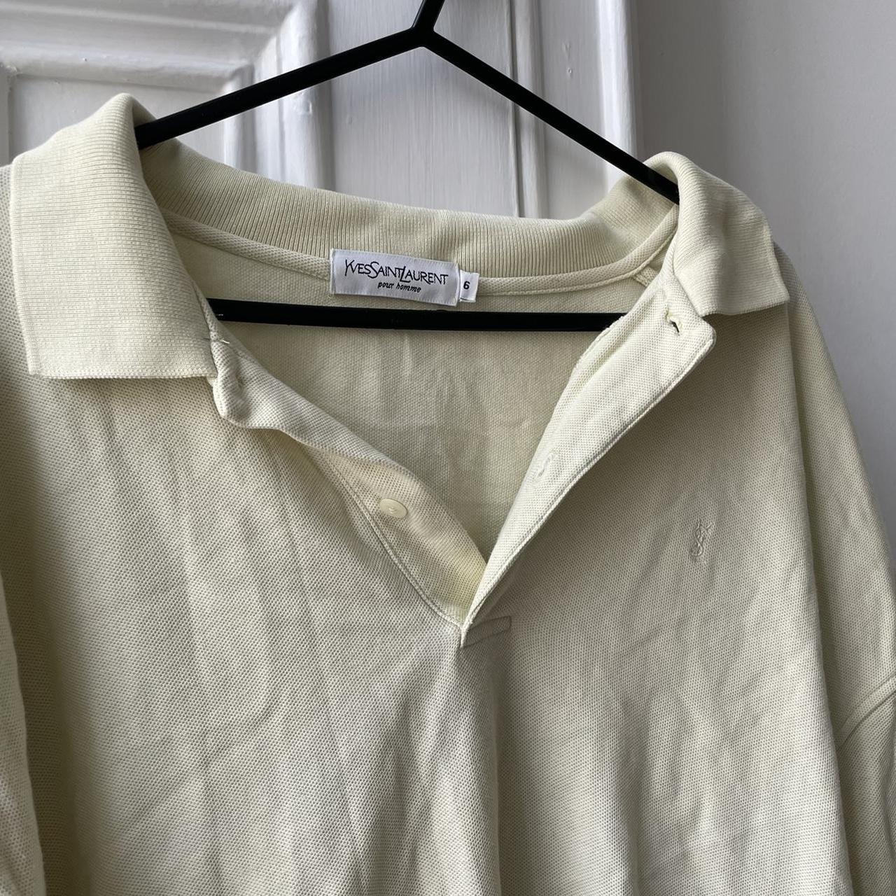 Yves Saint Laurent Men's Cream and Yellow Polo-shirts | Depop