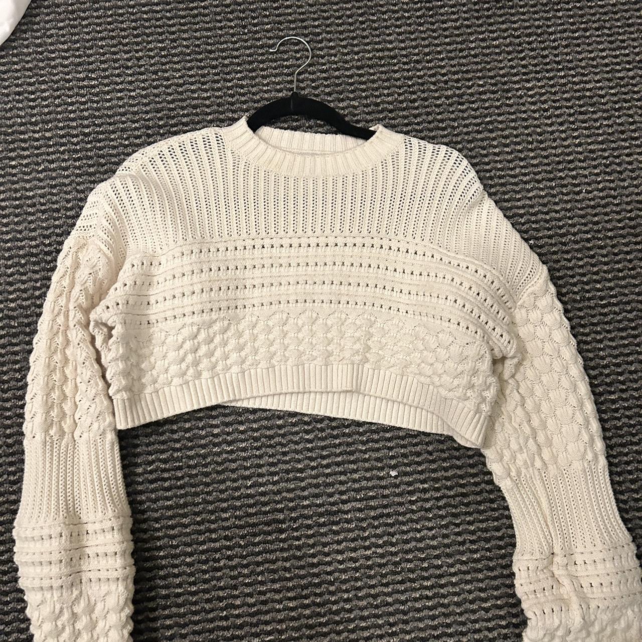 L’Academie Cropped Cream Sweater - Depop