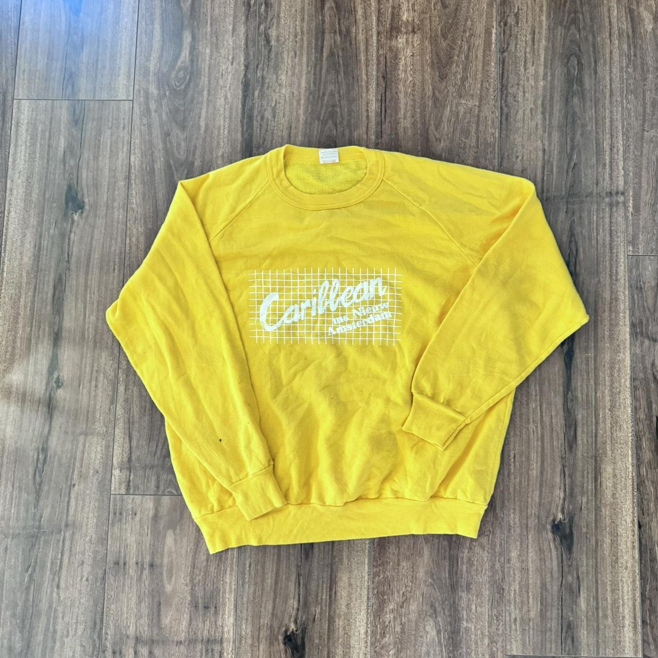 Vintage yellow crewneck Made in canada Fits size... - Depop