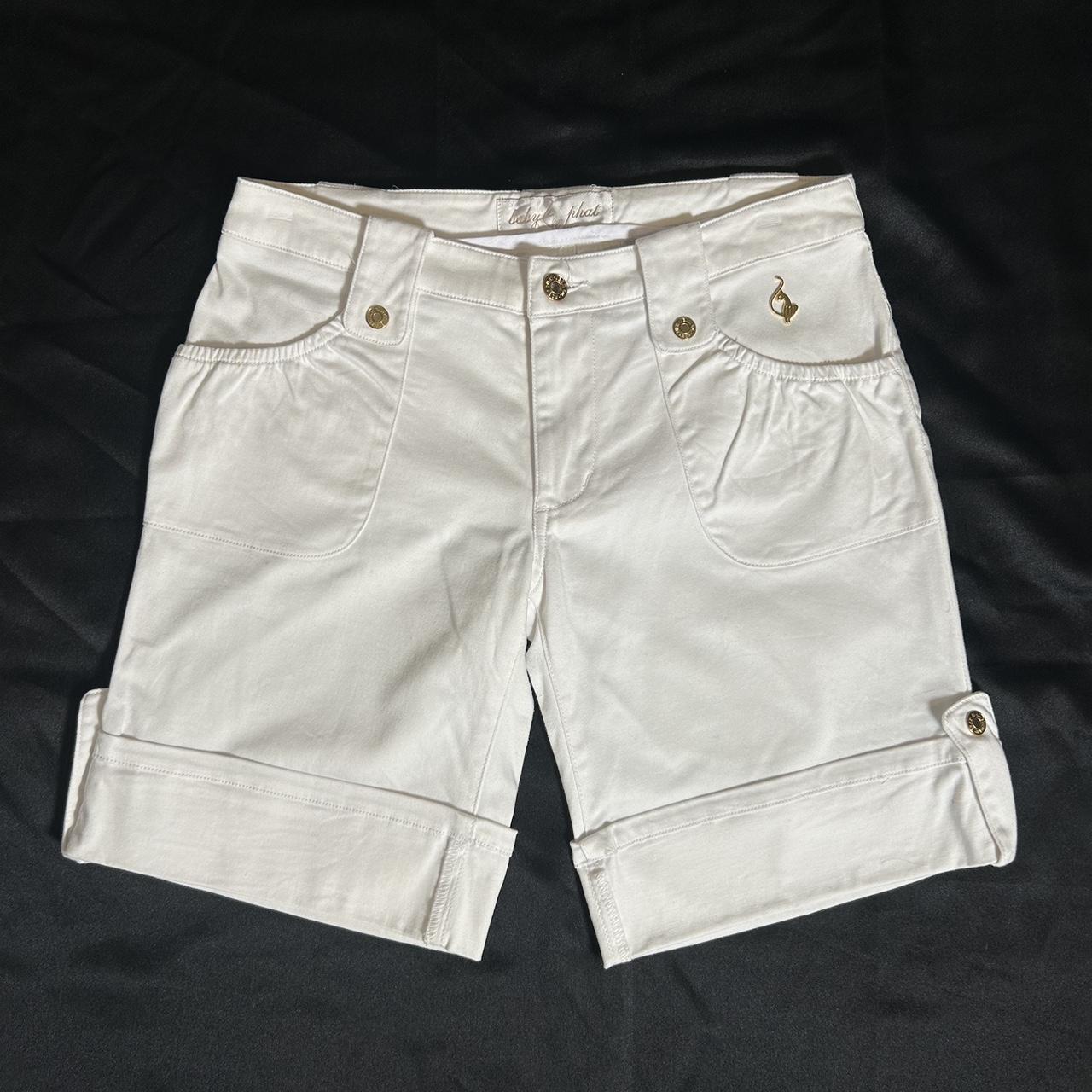 Vintage/ Y2K BABY PHAT~Bermuda/ Midi White Depop