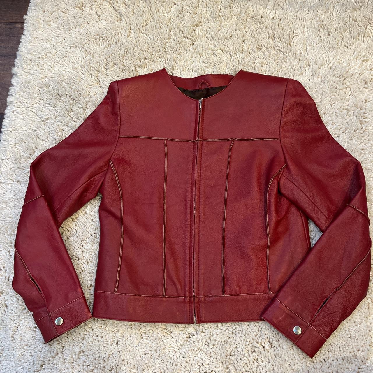 ️Vintage Red Leather Jacket🍒 absolutely love this... - Depop